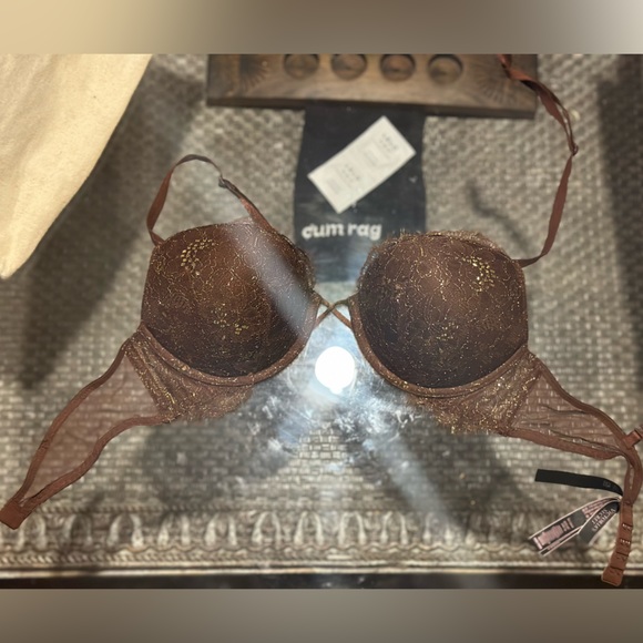 Victoria’s Secret®️ BOMBSHELL™️Brown Lace & Mesh Bra Size 36B - Picture 5 of 14